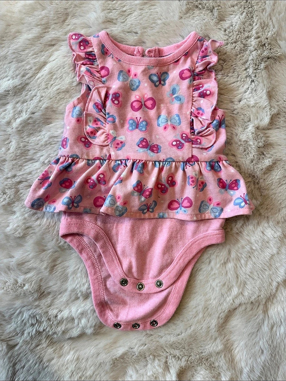 Baby Pink Floral Ruffle Bodysuit